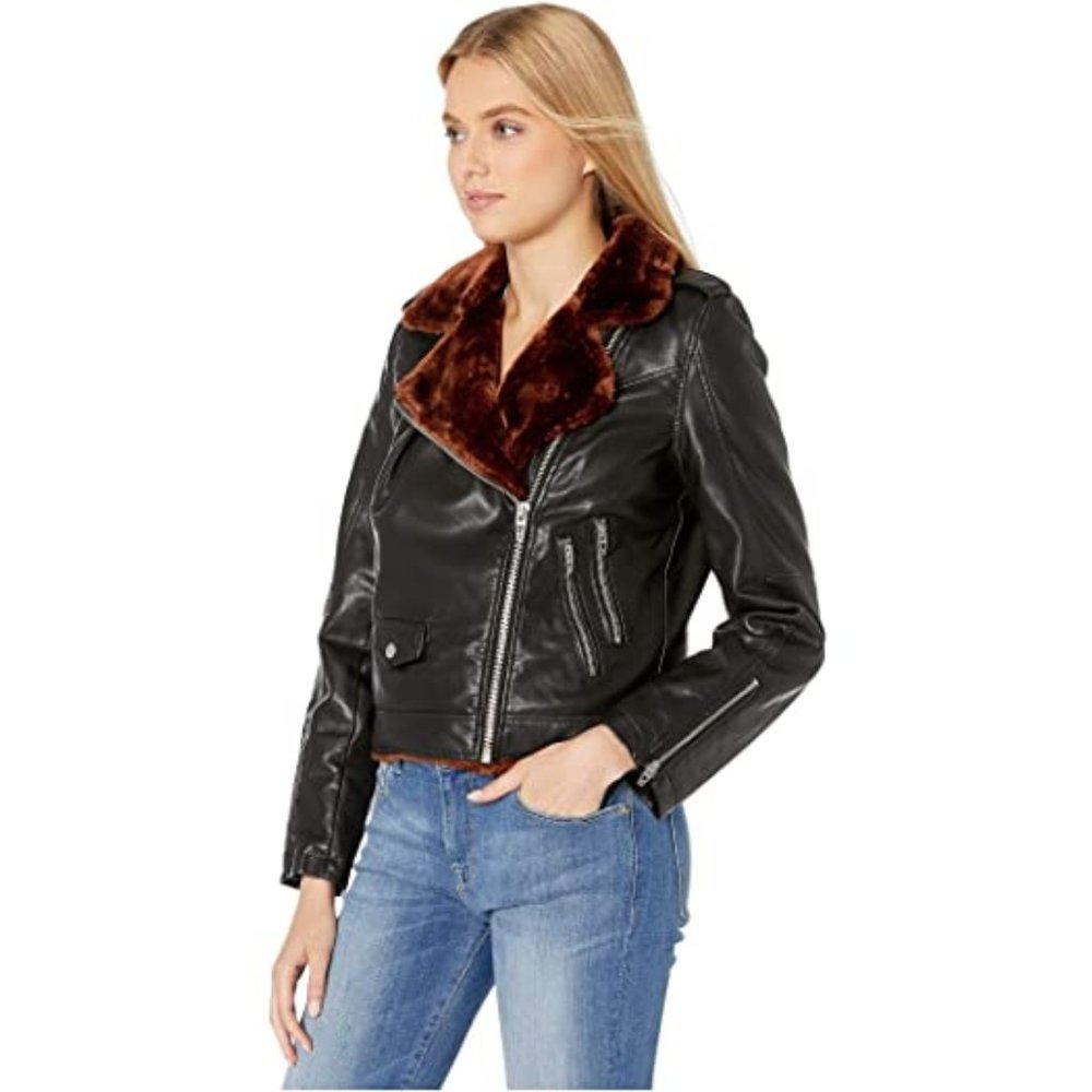 Blank Nyc Dreamers Fur & Faux Leather Moto Jacket - Picture 3 of 16